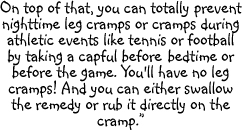 What is the cure for leg cramps?